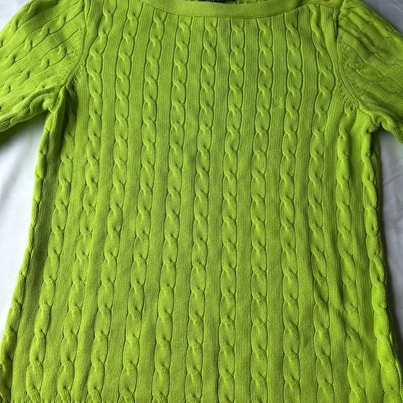 Lauren Ralph Lauren Lime Cable Knit Sweater - Picture 12 of 12